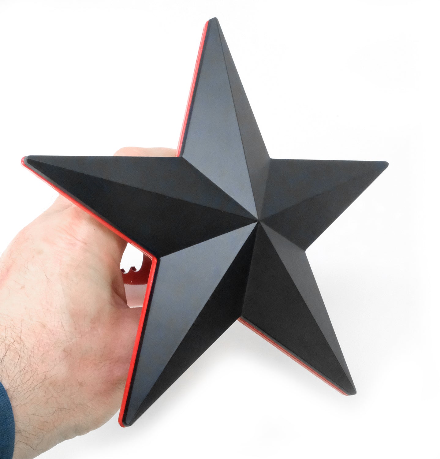 7" Texas 3D Five Point Star Red Metal Hitch Cover (Fits 2" 2.5" 3" Receiver, Black)