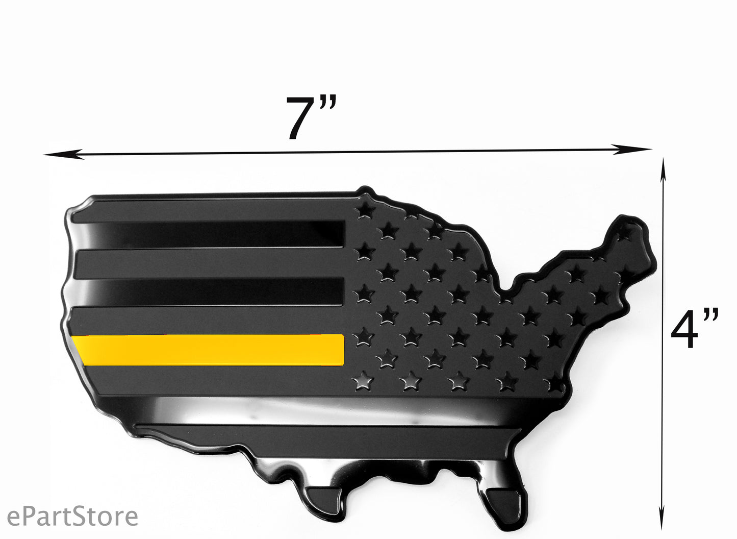 USA Metal Black Map Flag Forward and Reverse Fender Emblems for Cars Trucks (7"x4", Black)