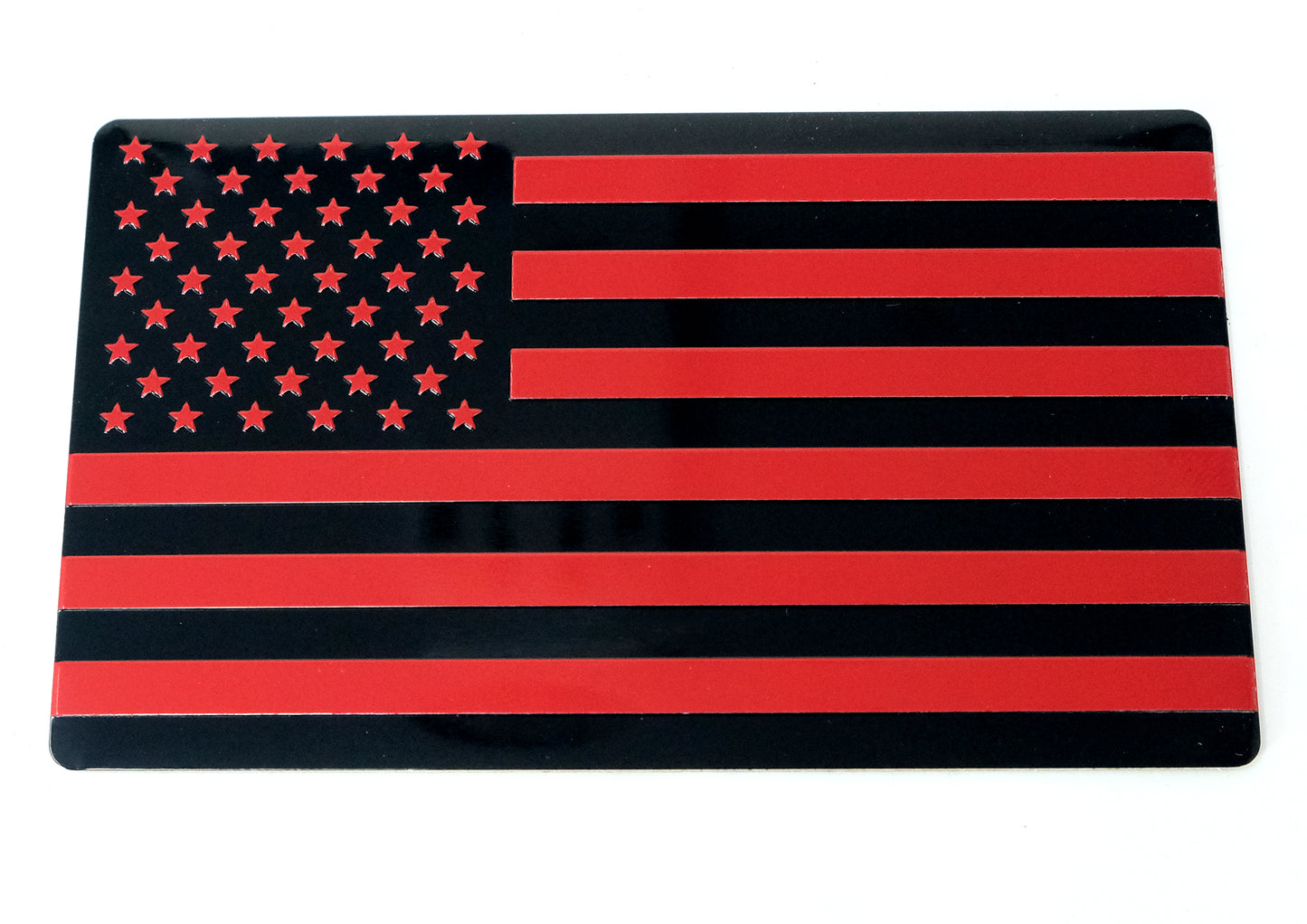 US Black Red Flag Fender Emblem for Cars, Trucks 5"x3" (Pair - Forward & Reverse)