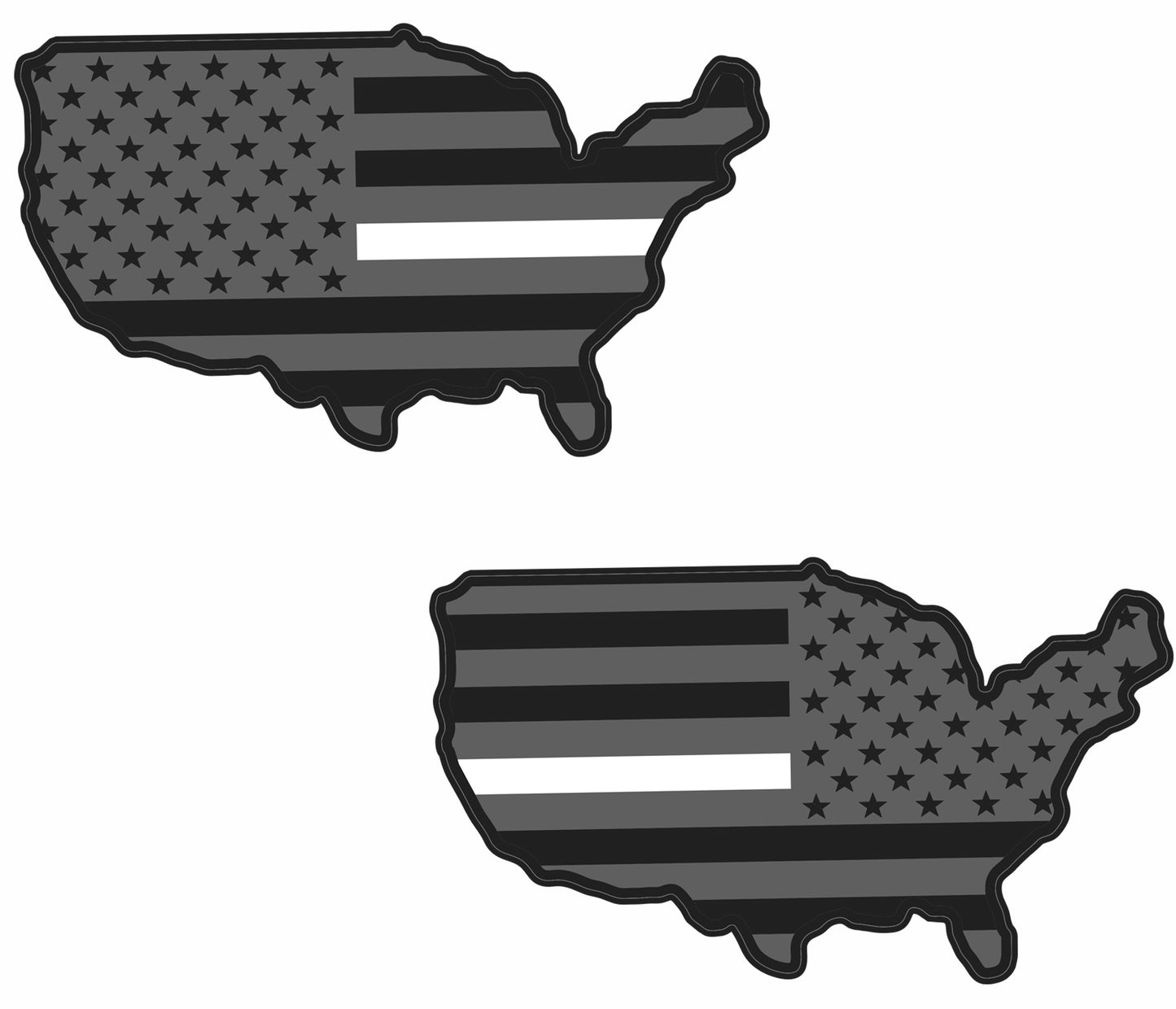 Magnet American Flag Map Reflective Auto Decal for Cars Trucks, 2pcs Forward and Reverse Set 7"x4"