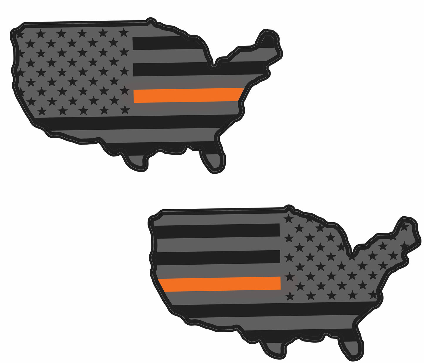 Magnet American Flag Map Reflective Auto Decal for Cars Trucks, 2pcs Forward and Reverse Set 7"x4"