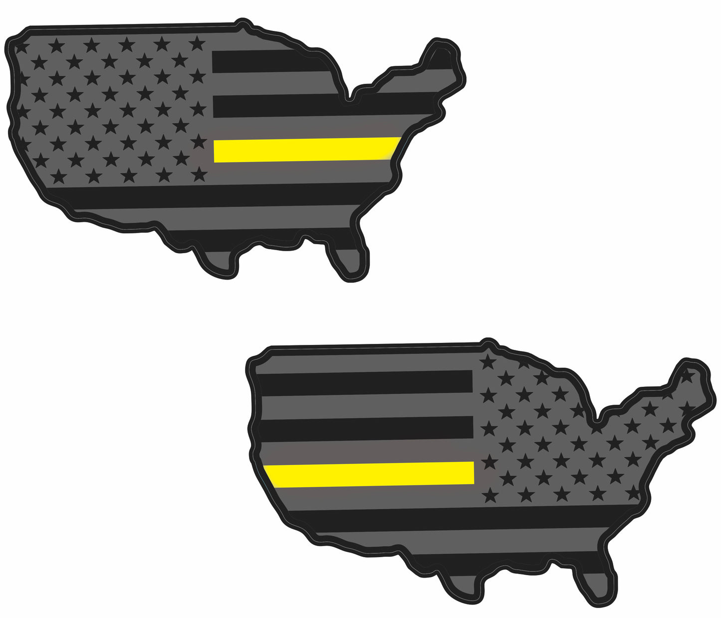 Magnet American Flag Map Reflective Auto Decal for Cars Trucks, 2pcs Forward and Reverse Set 7"x4"