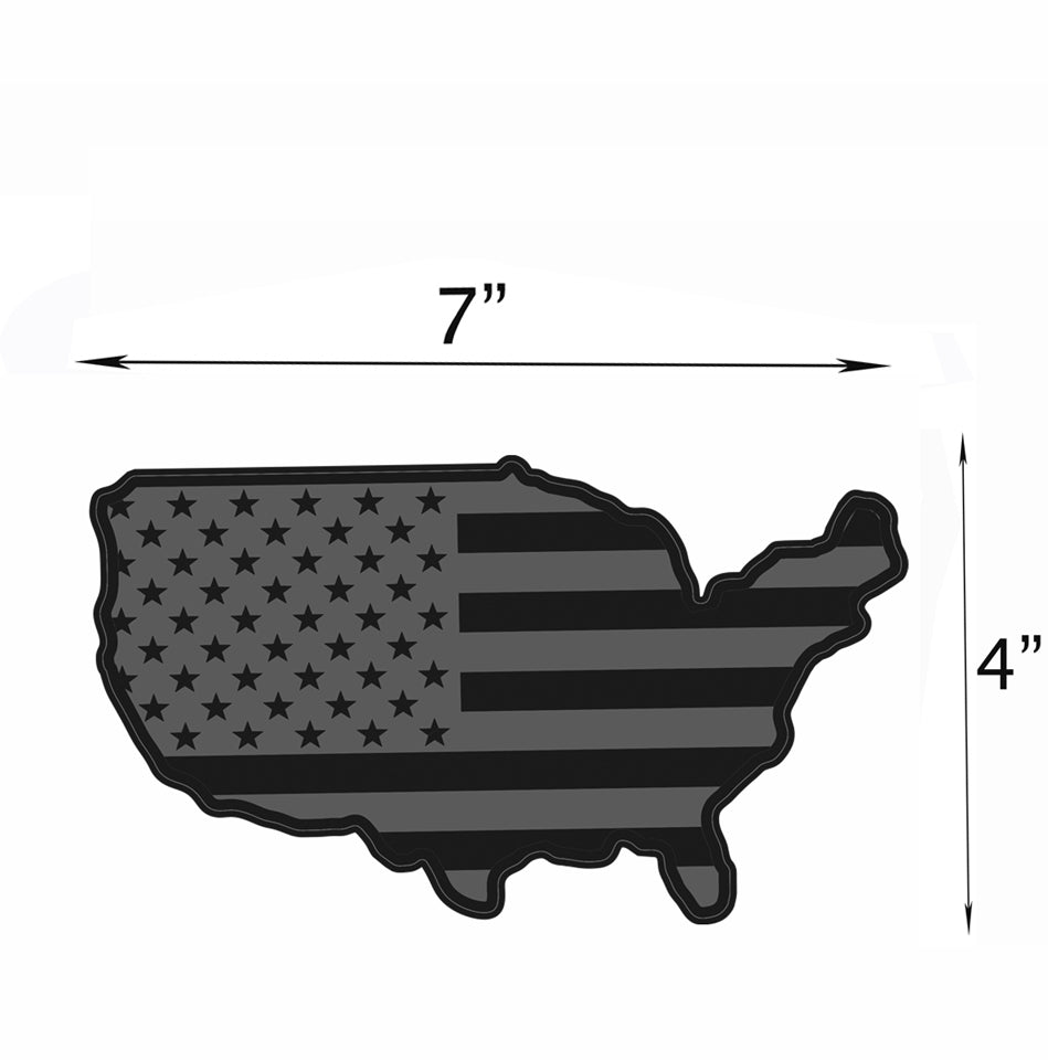 Magnet American Flag Map Reflective Auto Decal for Cars Trucks, 2pcs Forward and Reverse Set 7"x4"