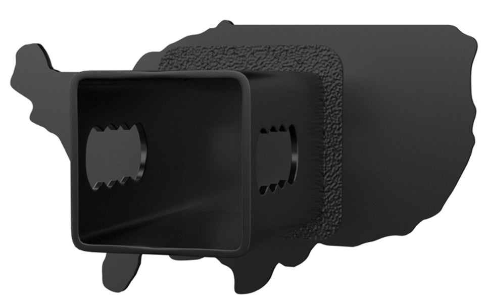 Blank Metal Hitch Cover (Fits 2", 2.5", 3" Receiver, Black Map 7"x4")